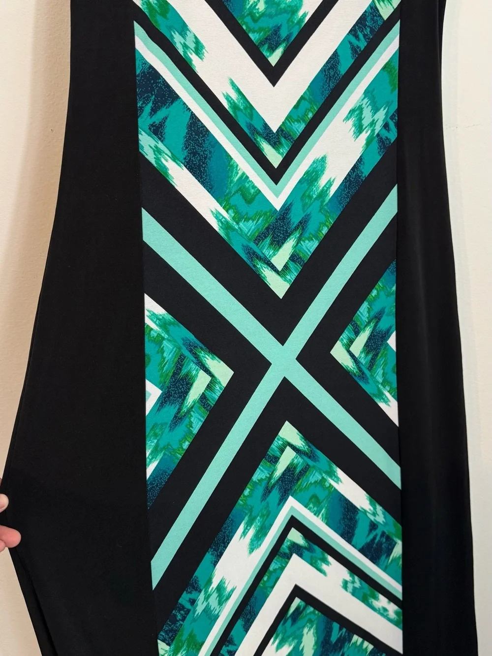 Calvin Klein Green and Black Graphic Maxi Dress